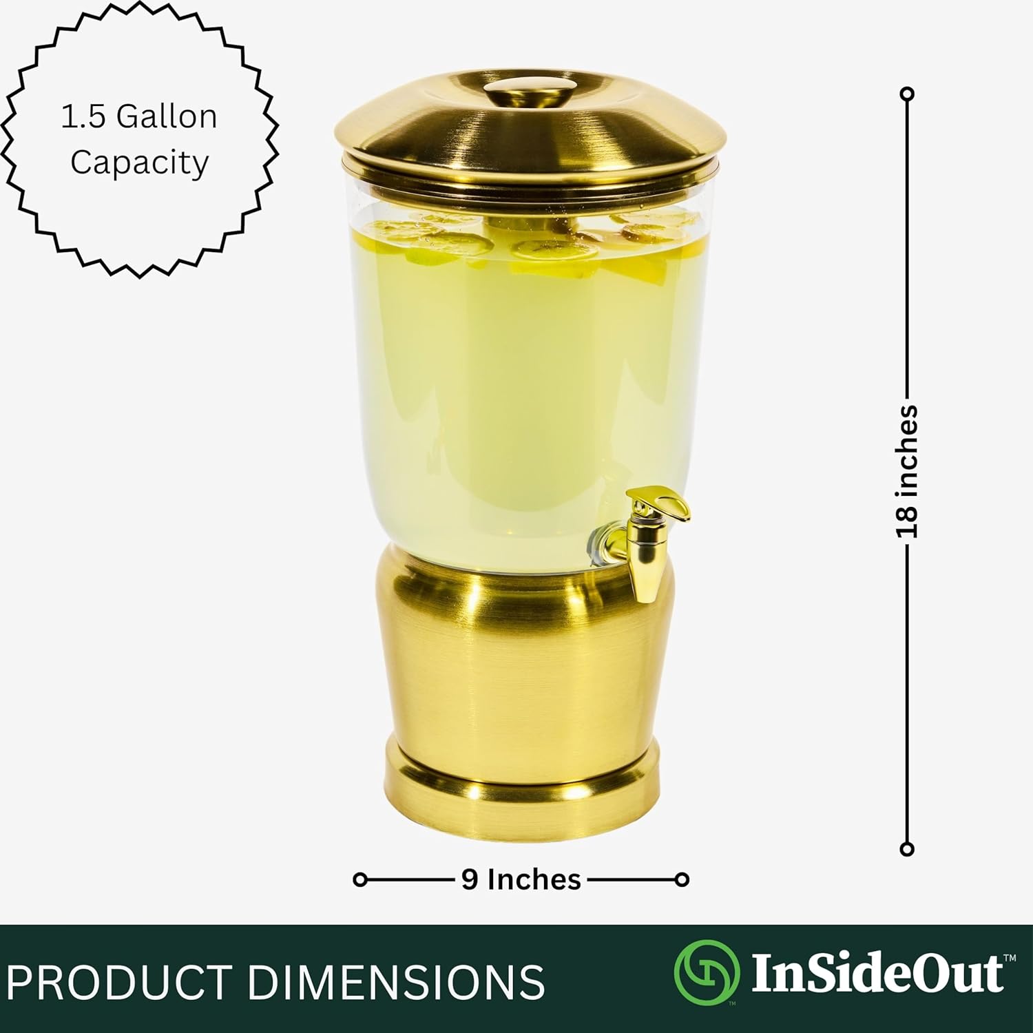 Stainless Steel Beverage Dispenser - Gold - Inside Out Store