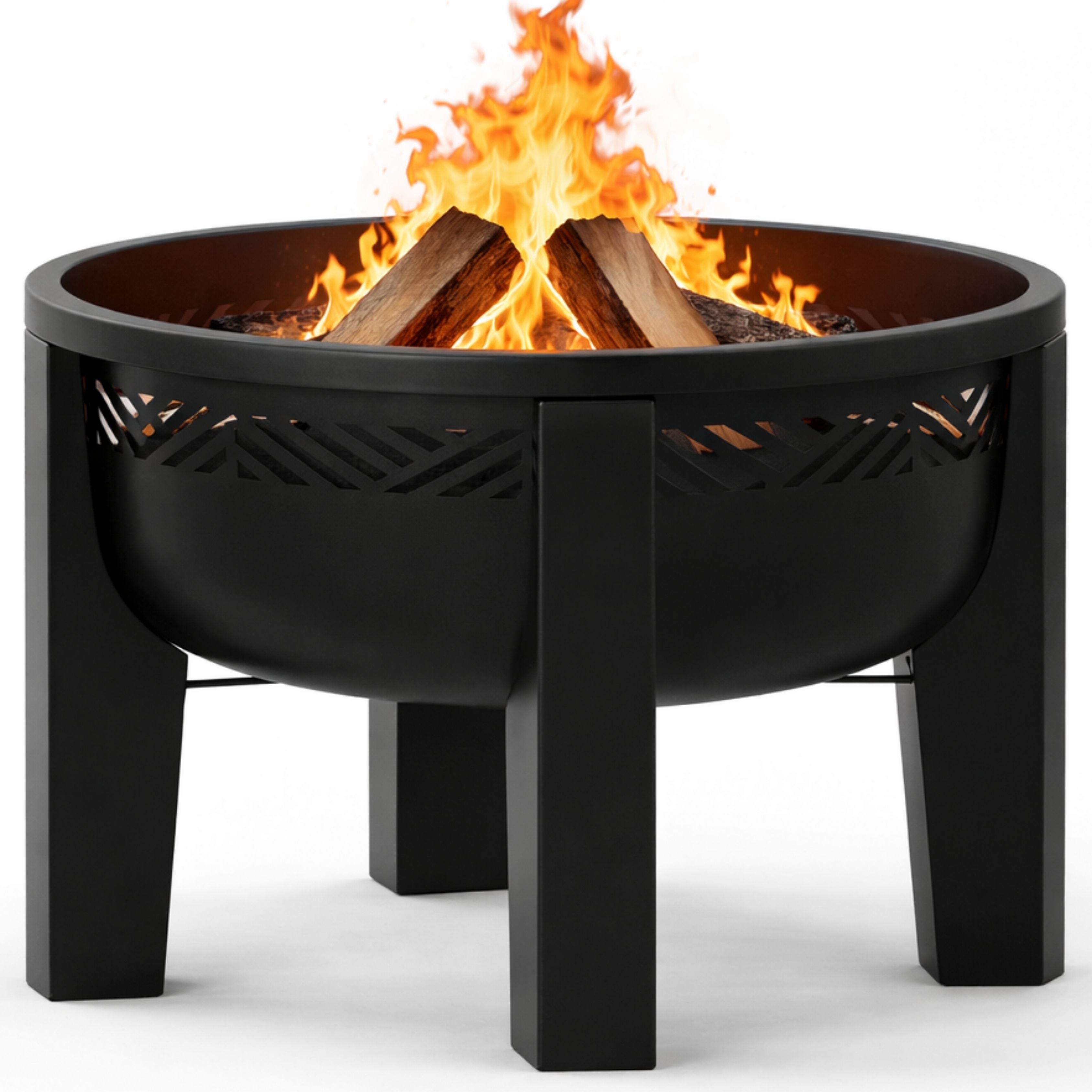 backyard wood burning fire pit with tabletop lid