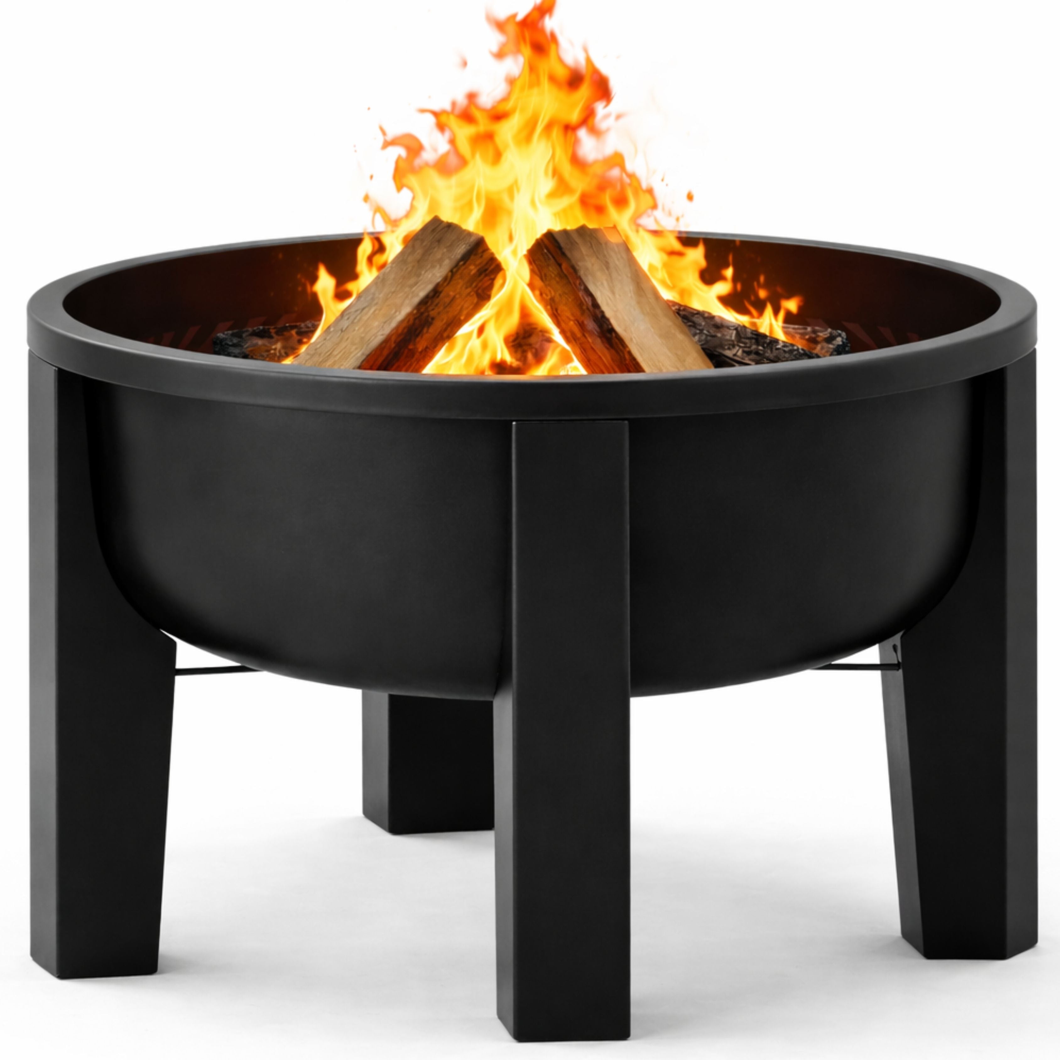 backyard wood burning fire pit with tabletop lid