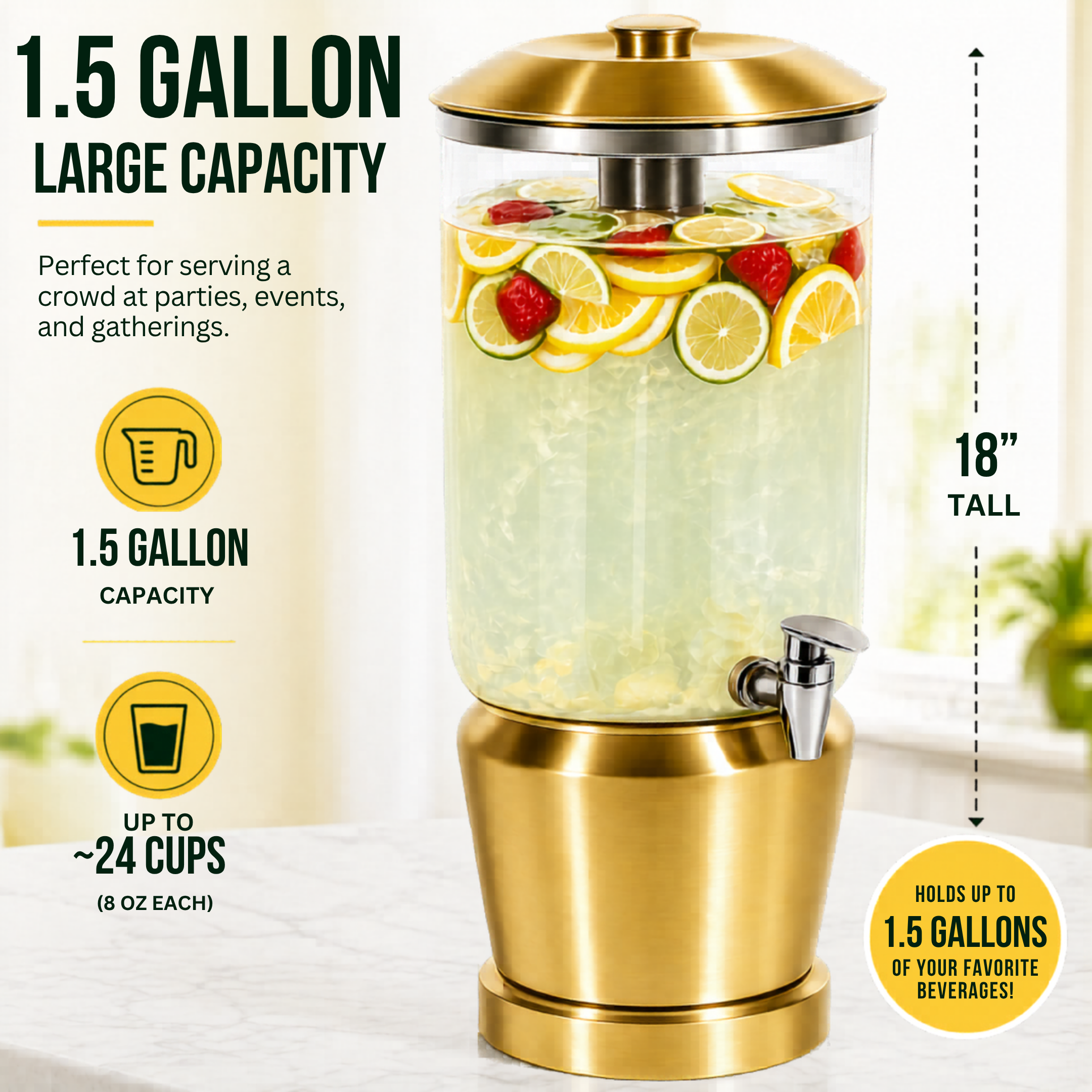 Beverage dispenser for backyard parties and lemonade stand