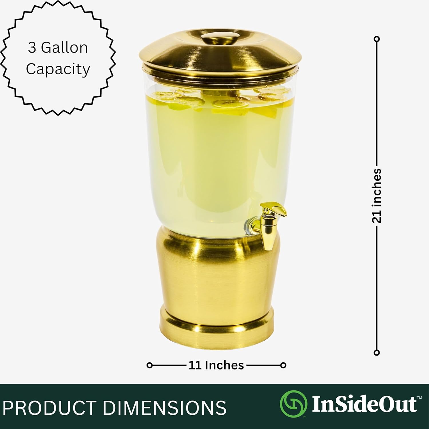 Stainless Steel Beverage Dispenser - Gold - Inside Out Store