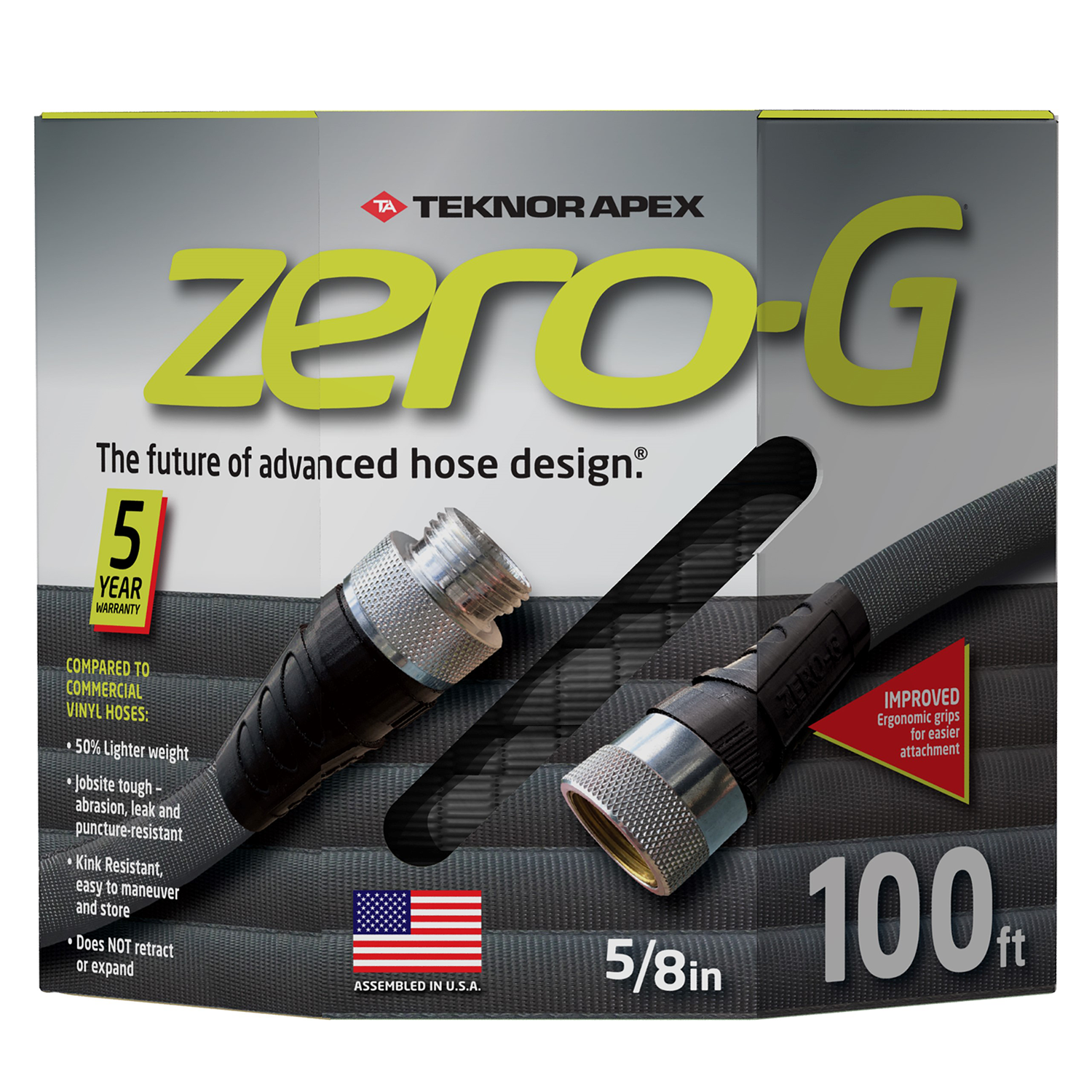 100ft x 5/8" lightweight kink-resistant zero-g garden hose