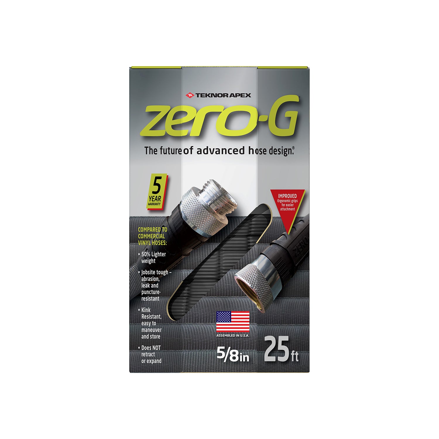 25ft x 5/8" lightweight kink-resistant zero-g garden hose