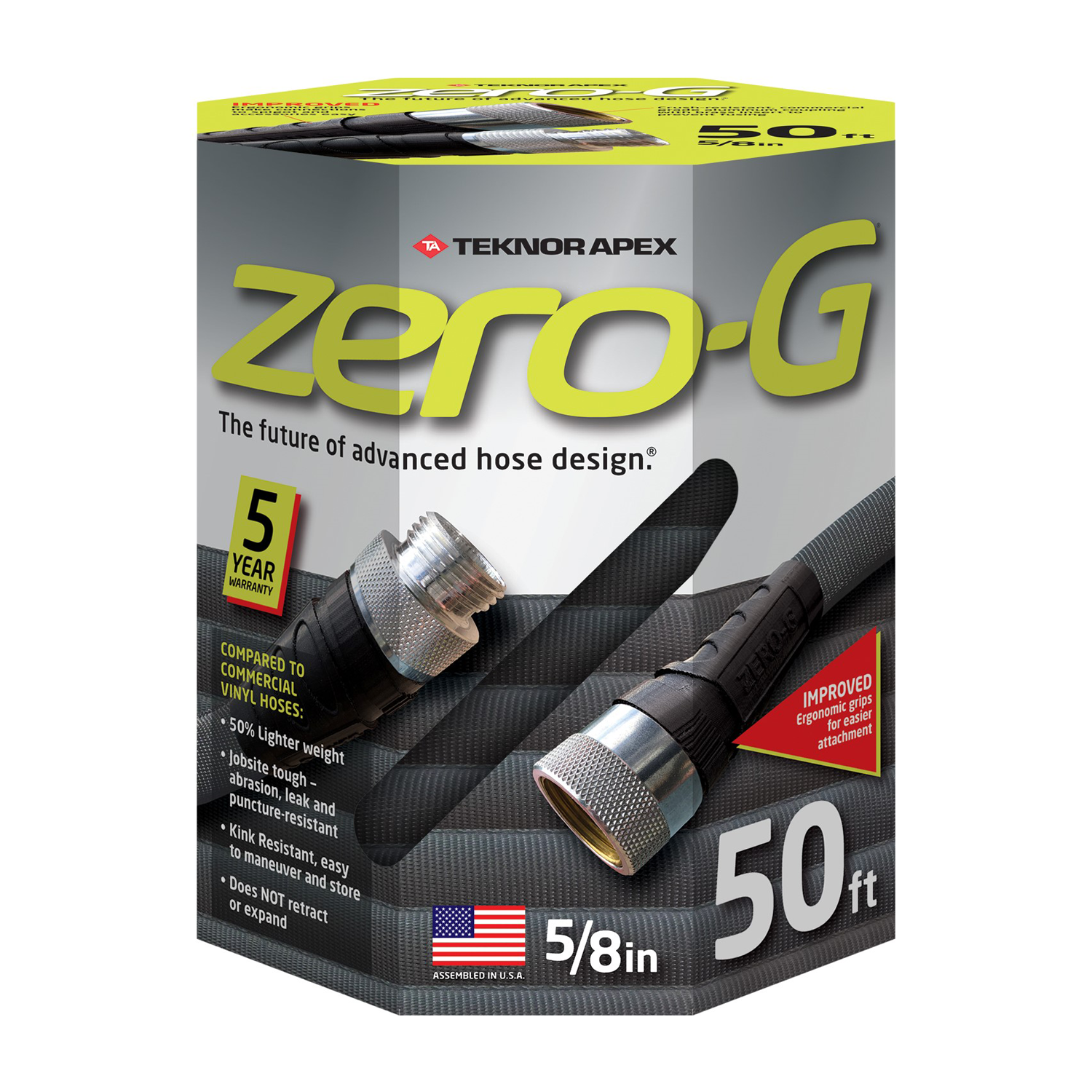 50ft x 5/8" lightweight kink-resistant zero-g garden hose