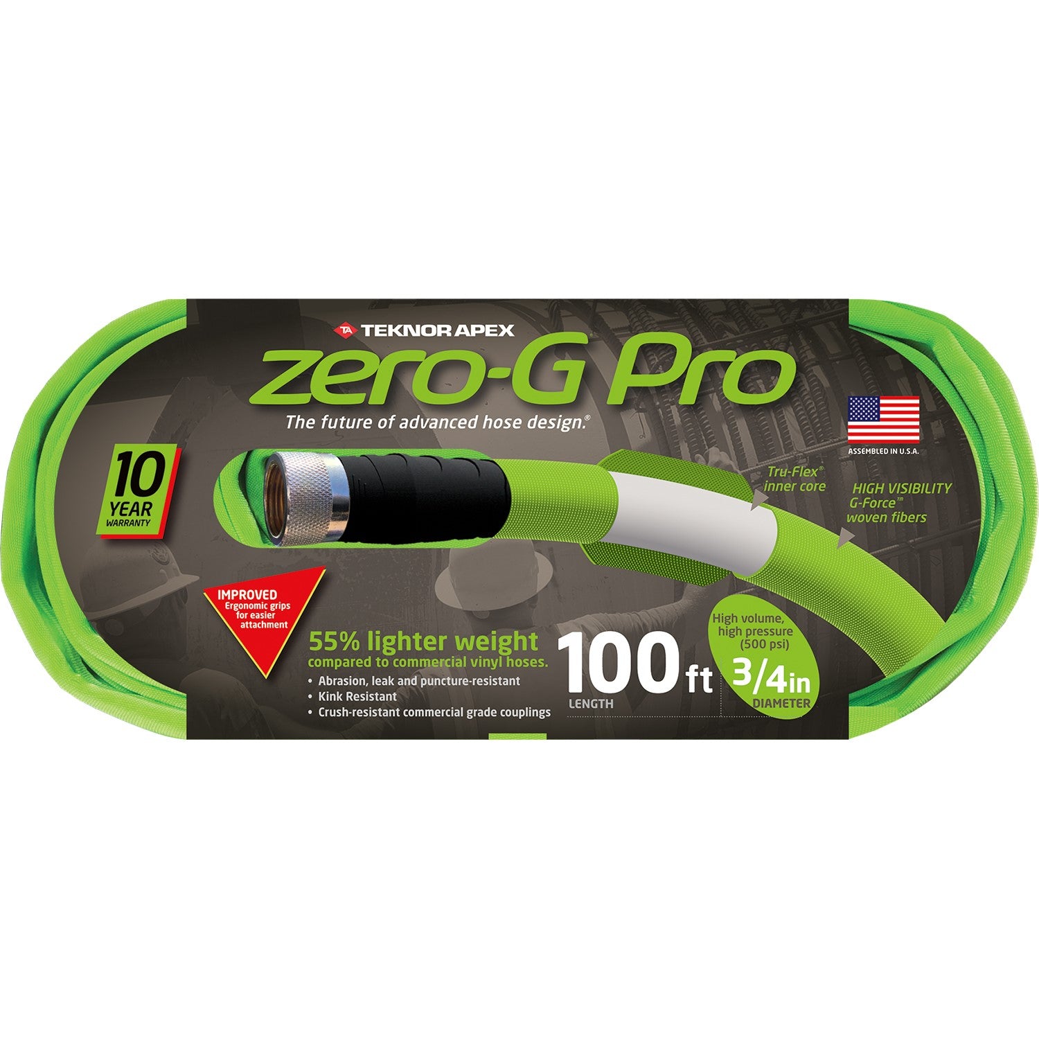 100' x 3/4" zero-G PRO Lightweight Kink-Resistant Garden Hose