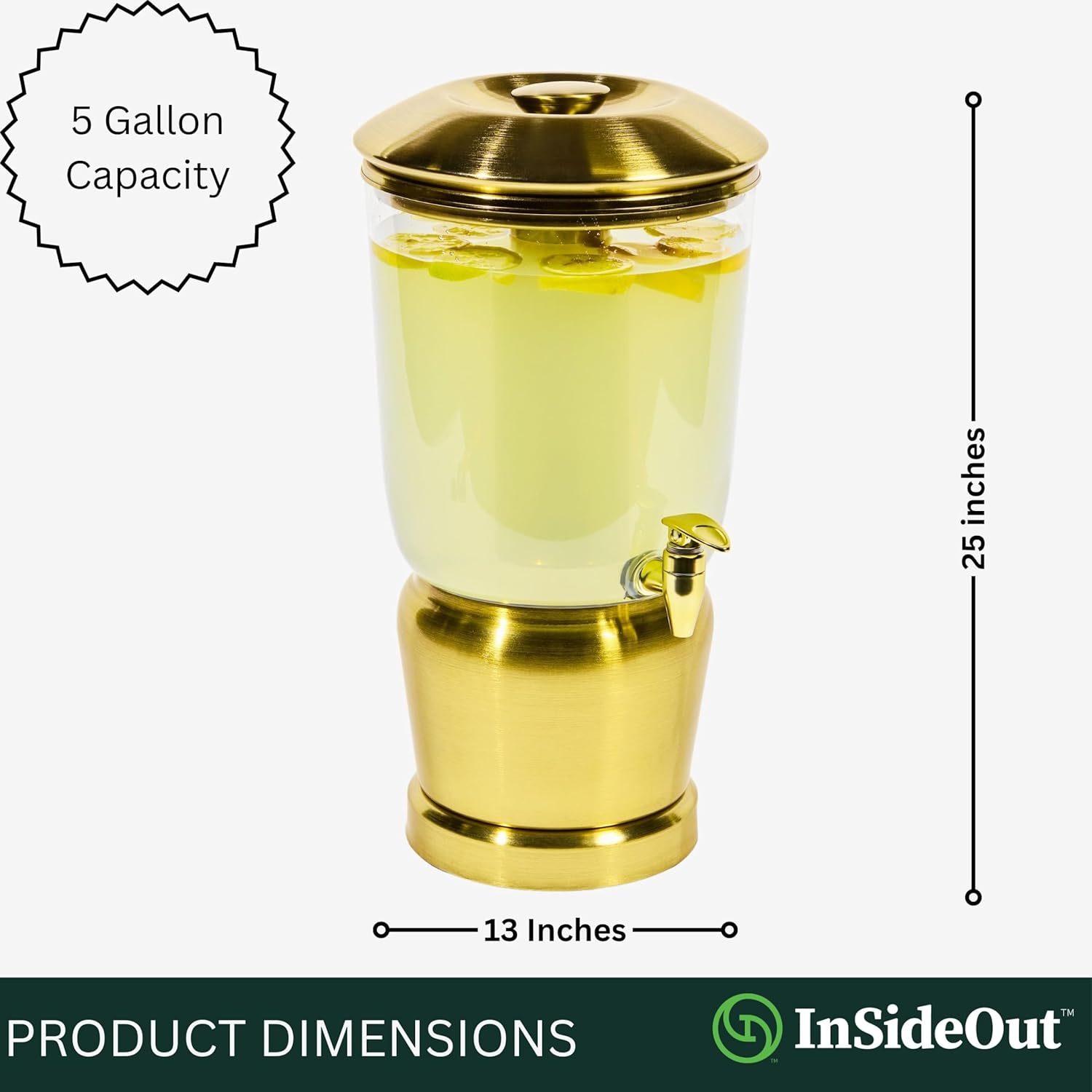 Stainless Steel Beverage Dispenser - Gold - Inside Out Store