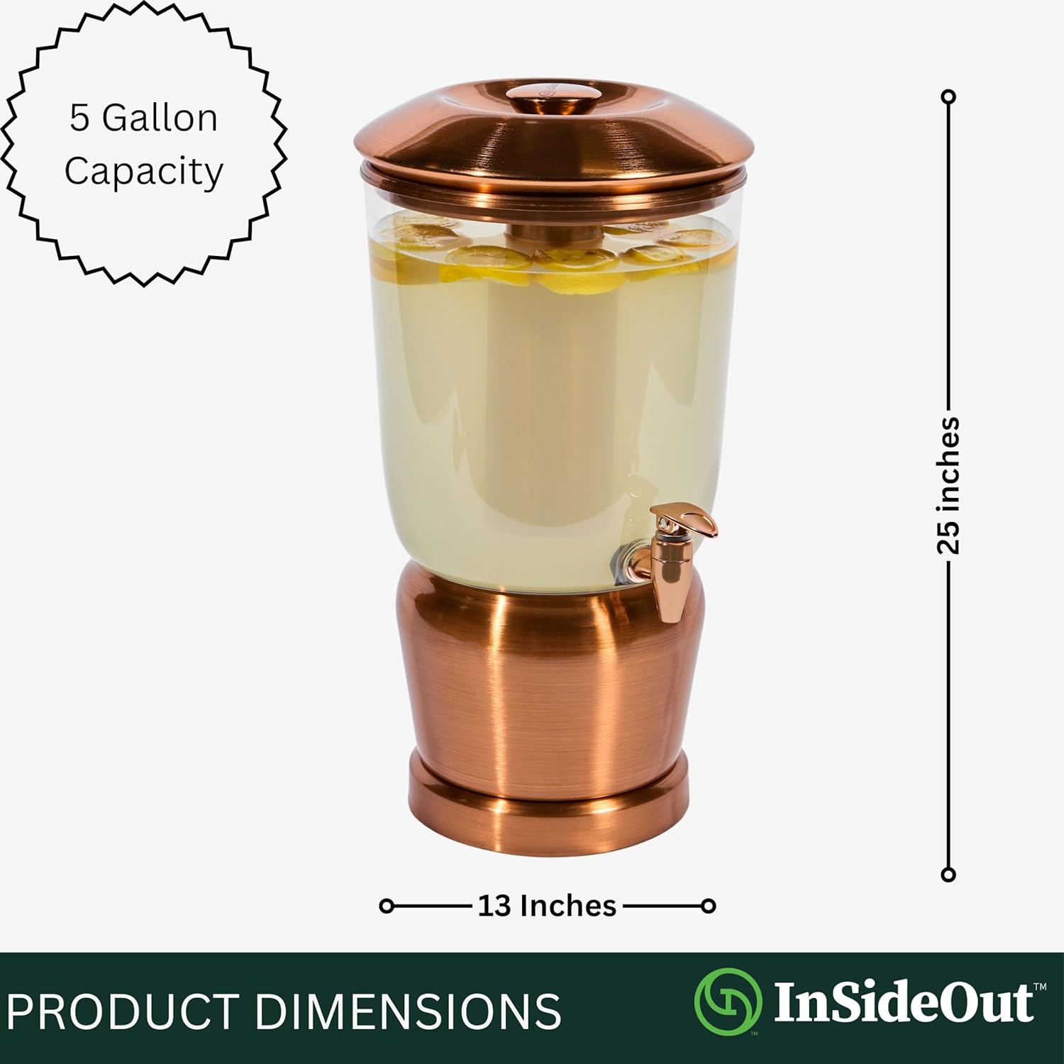 Stainless Steel Beverage Dispenser - Rose Gold - Inside Out Store