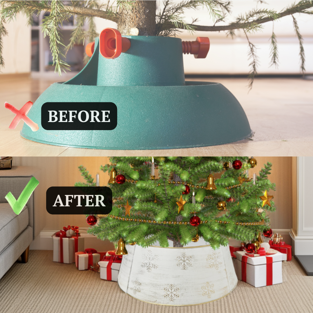Christmas Tree Base Cover Ring Collar Stand Skirt Holiday Decoration metal navidad arbol gold accessories moderrn sale iron chrisrmas xmas colar large small