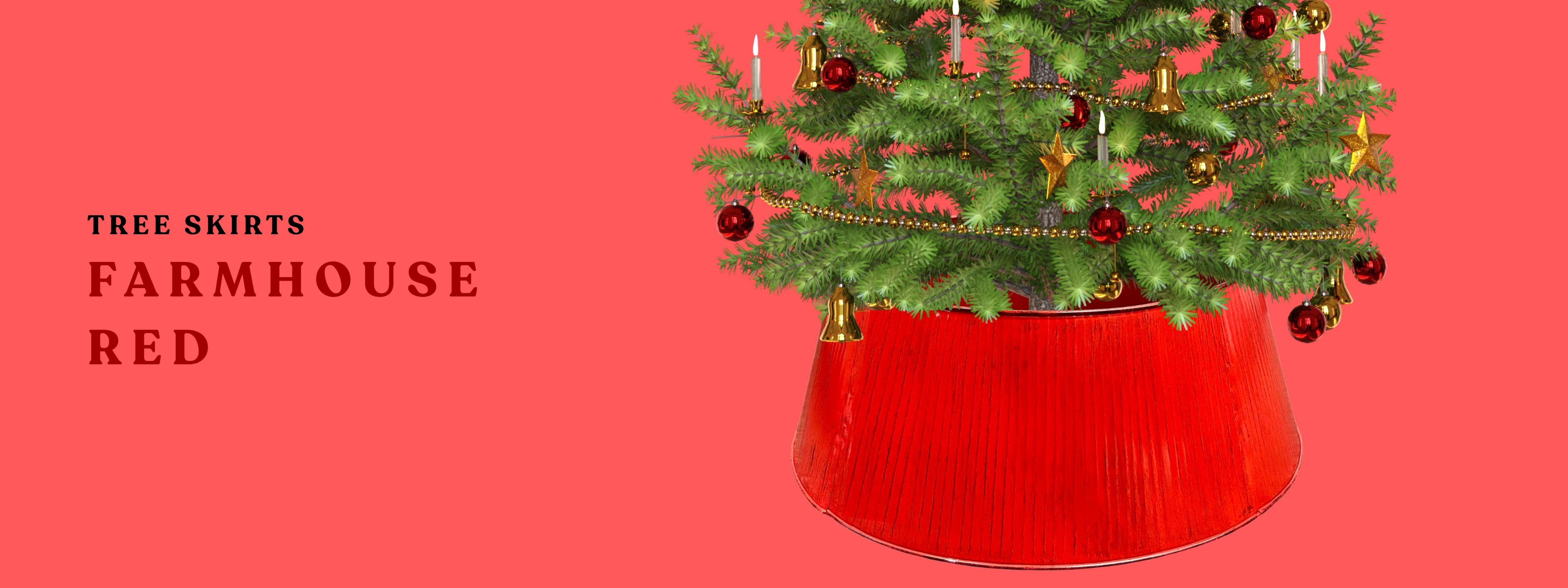 Red Christmas Tree Skirt