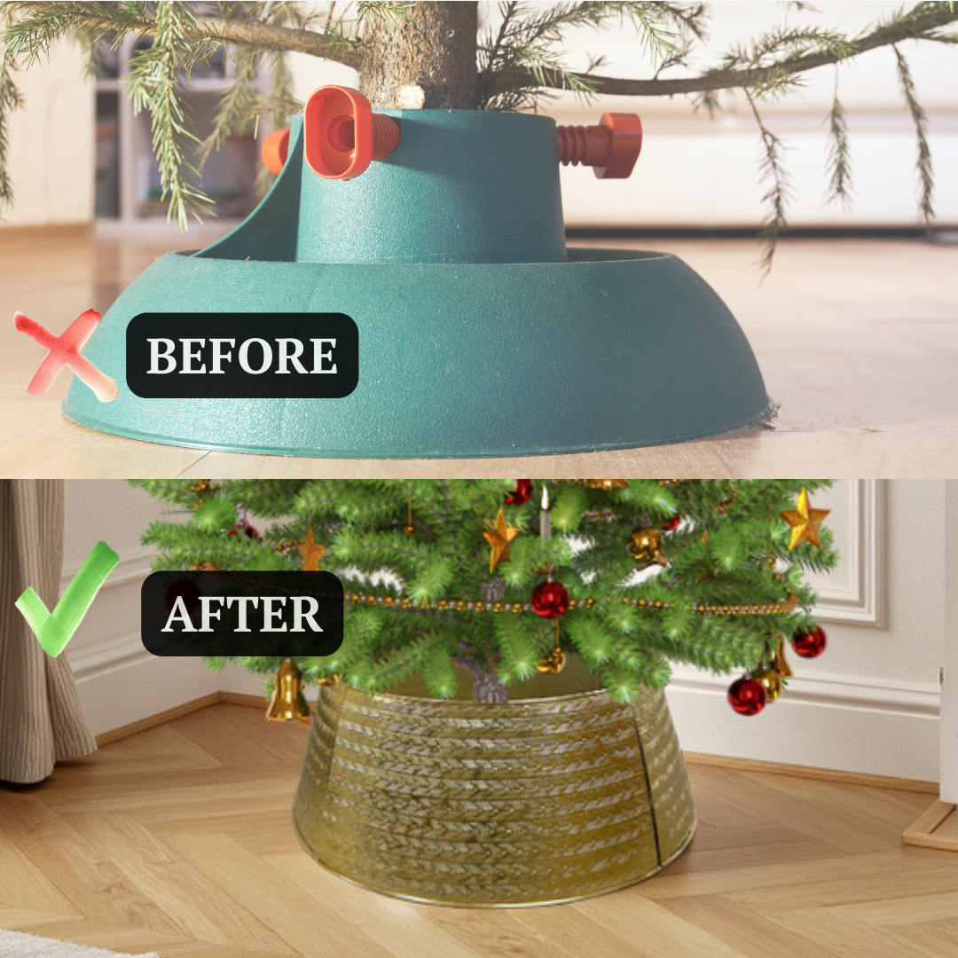 Christmas Tree Base Cover Ring Collar Stand Skirt Holiday Decoration metal navidad arbol gold accessories moderrn sale iron chrisrmas xmas colar large small