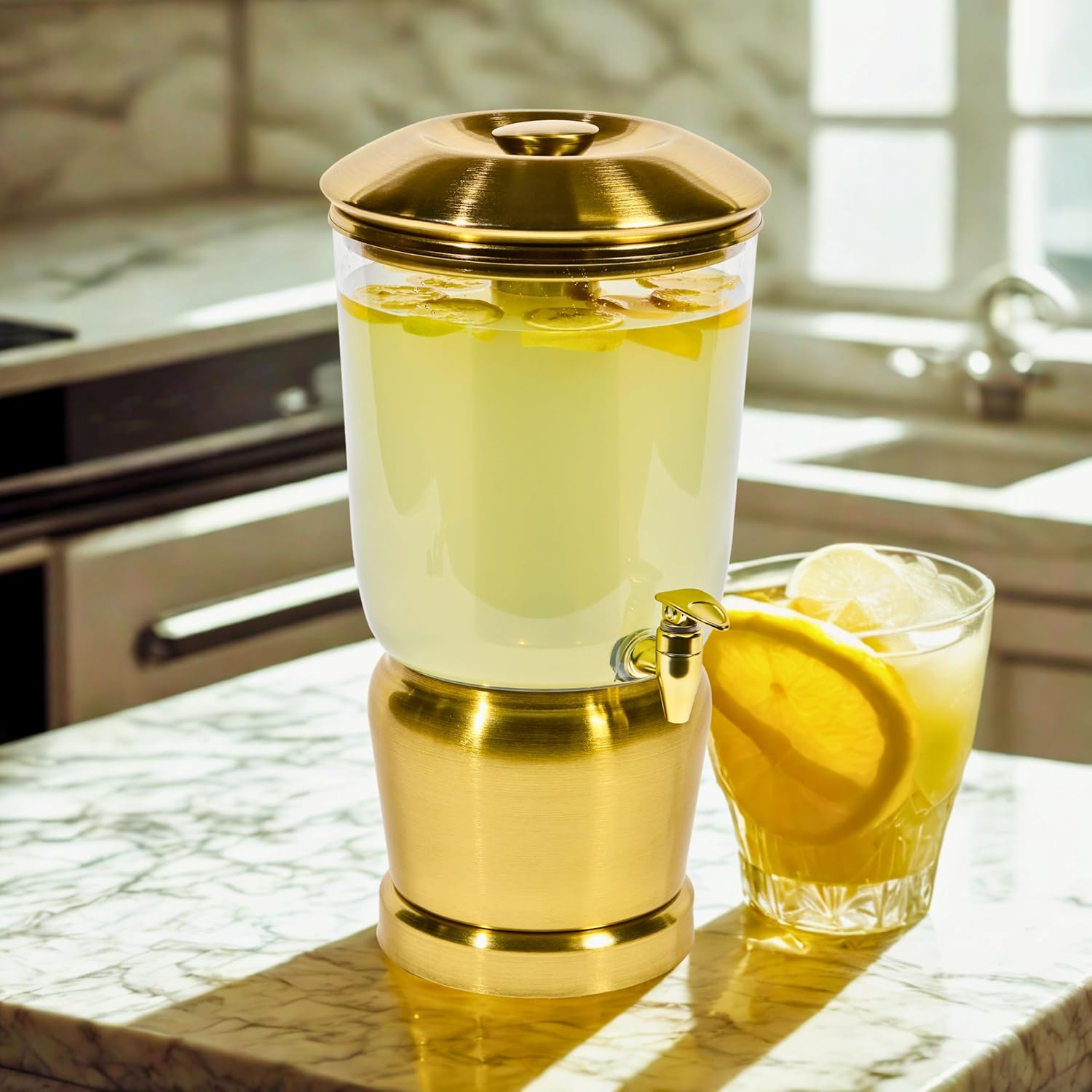 Stainless Steel Beverage Dispenser - Gold