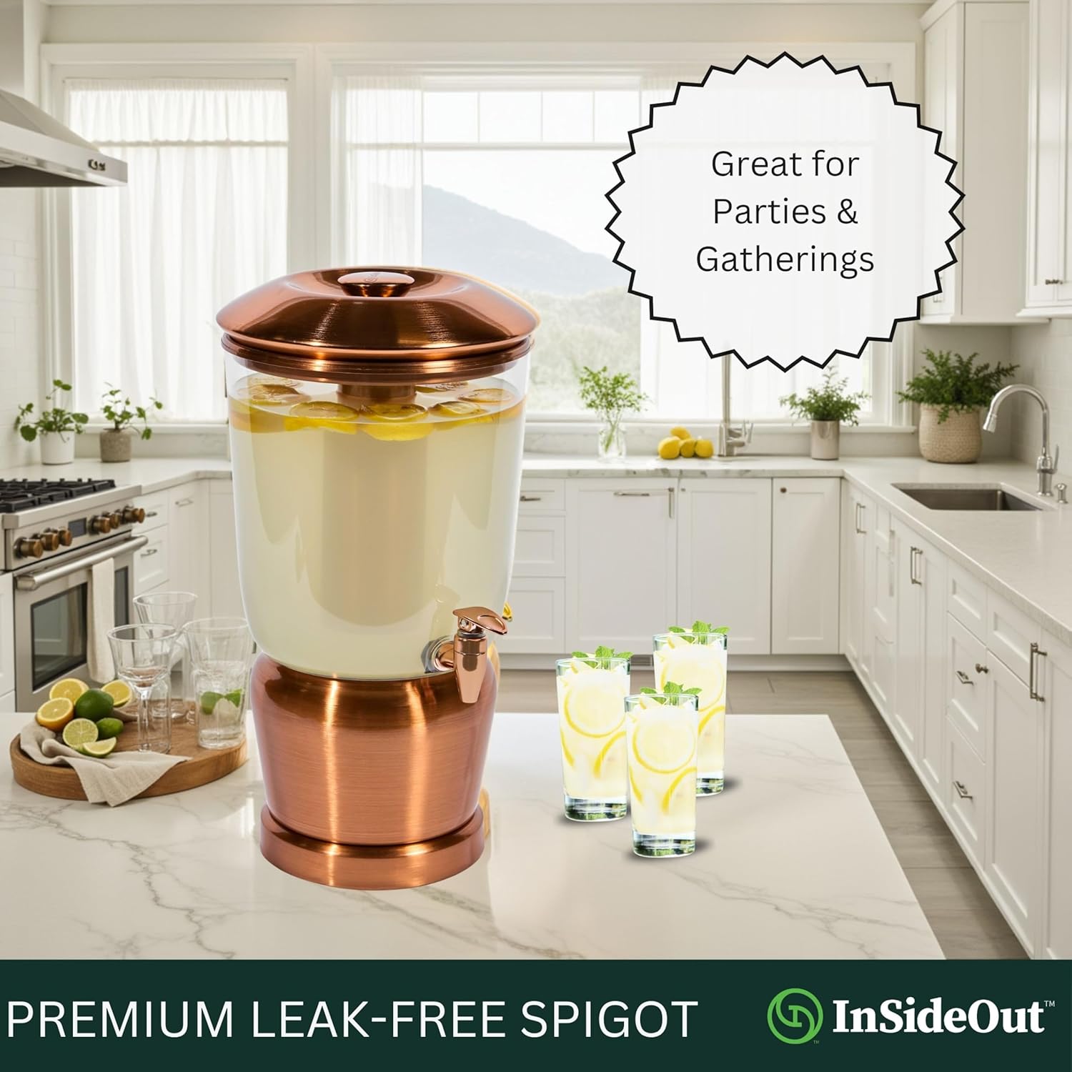 Stainless Steel Beverage Dispenser - Rose Gold