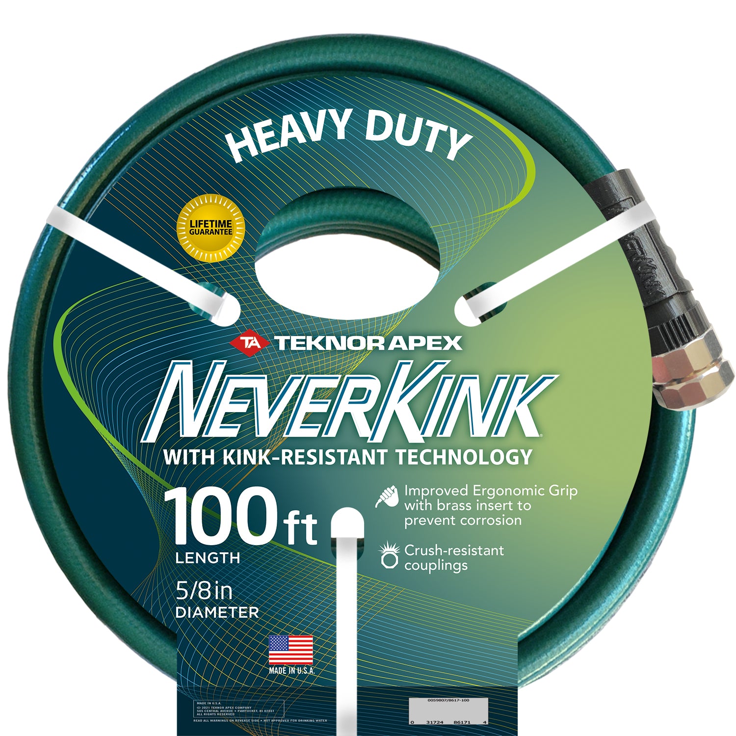130' x 5/8" Teknor Apex NeverKink Heavy Duty Garden Hose - 8617-130