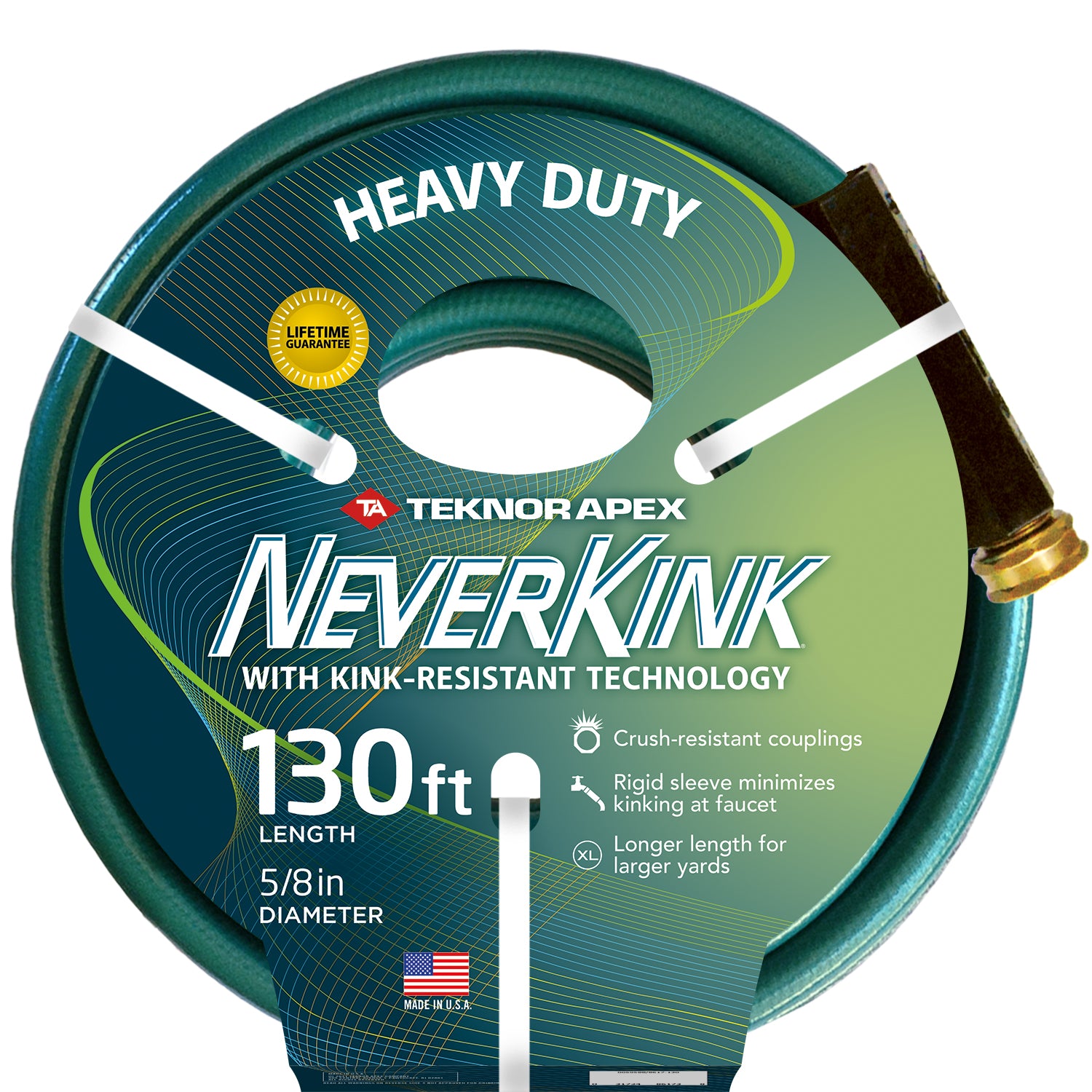 130' x 5/8" Teknor Apex NeverKink Heavy Duty Garden Hose - 8617-130