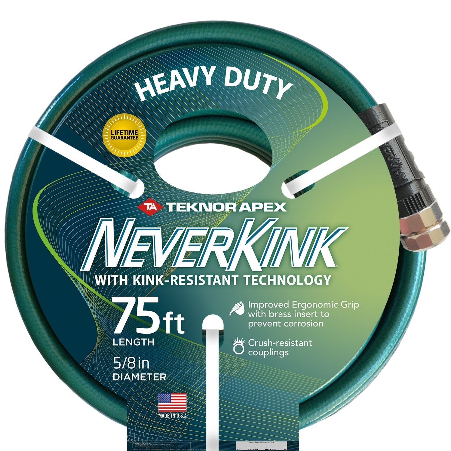 75' x 5/8" Teknor Apex NeverKink Heavy Duty Garden Hose - 8617-75