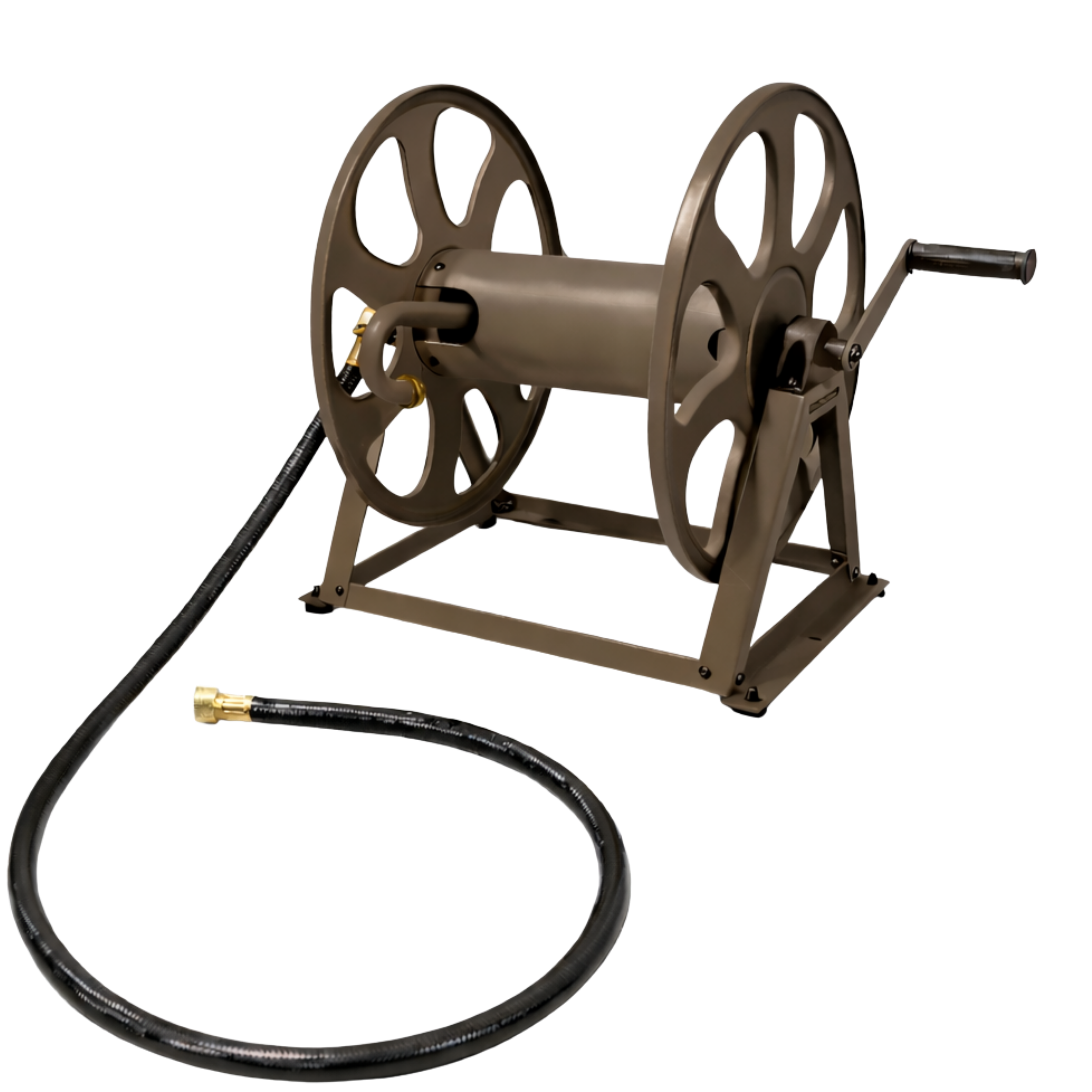 Dual Wall or Floor Hose Reel Mount - 200ft Hose Capacity - Inside Out Store