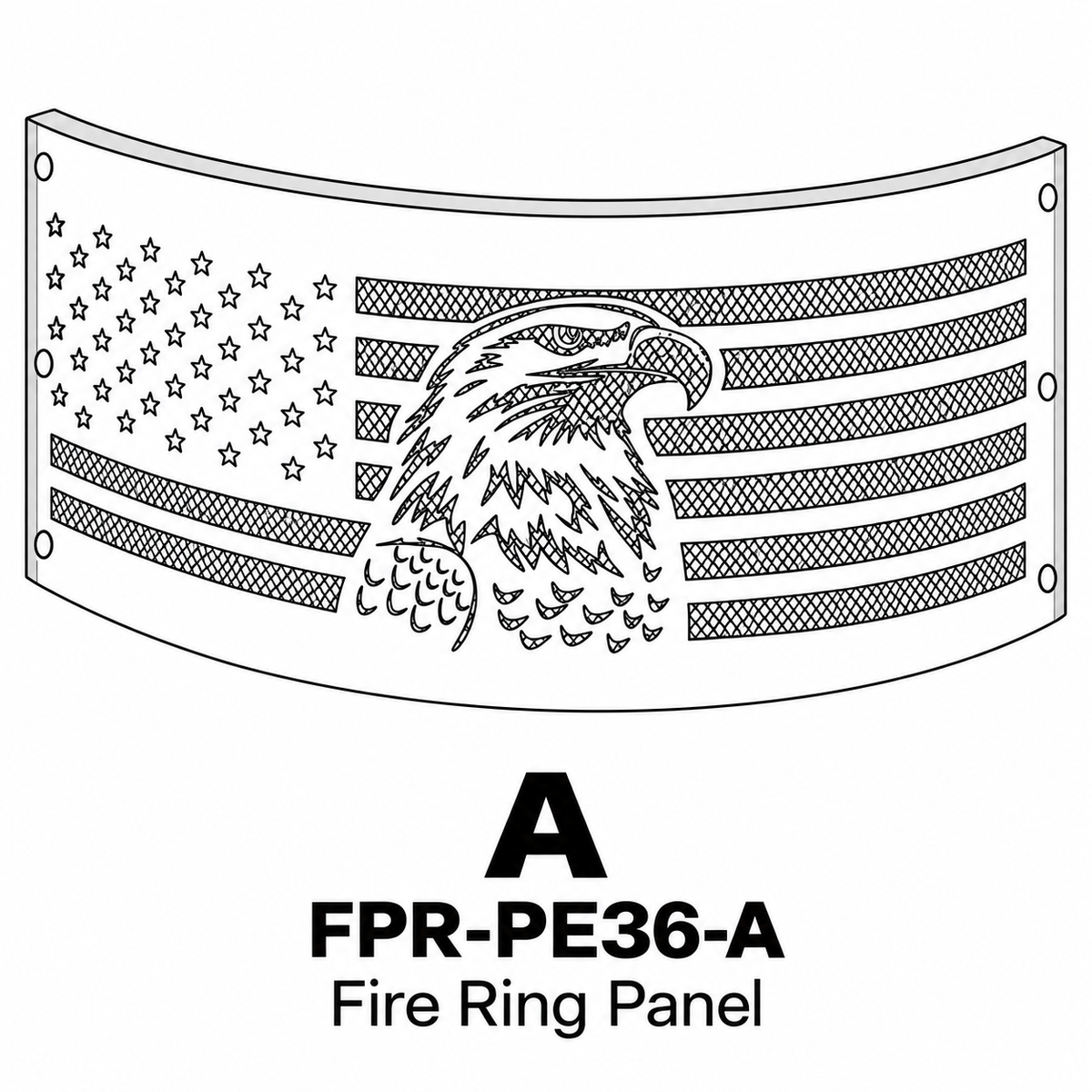 (FPR-PE36) 36" Fire Ring - Patriotic Eagle Replacement Parts - Inside Out Store