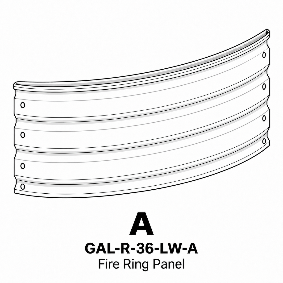(GAL-R-36-LW) 36" Galvanized Fire Pit Ring Replacement Parts - Inside Out Store