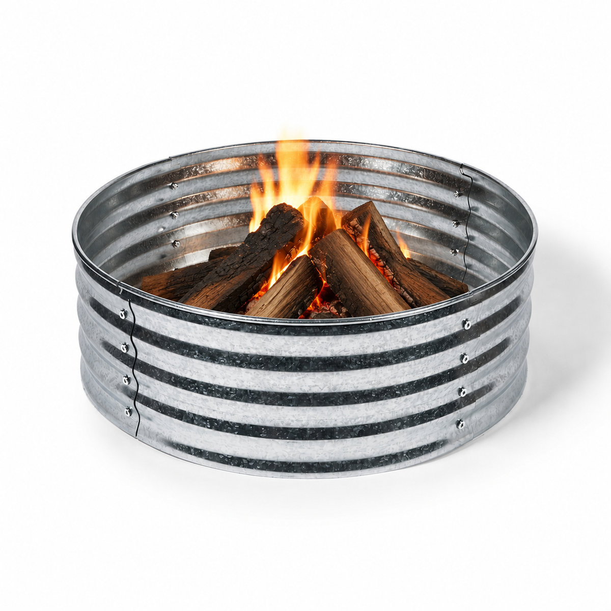 (GAL-R-36-LW) 36" Galvanized Fire Pit Ring Replacement Parts - Inside Out Store