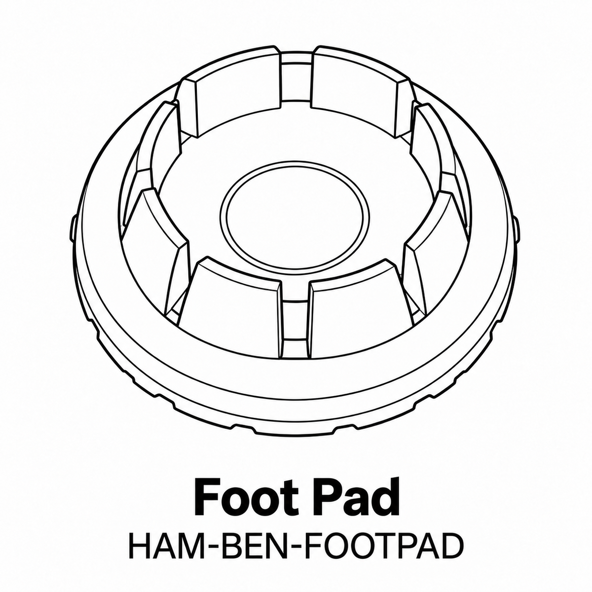(HAM-BEN) Hamilton Steel Bench Replacement Foot Pads - Inside Out Store