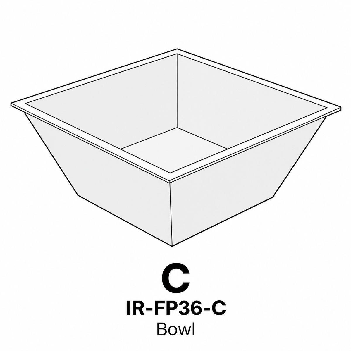 (IR-FP36) 36" Iron Ridge Square Fire Pit Replacement Parts - Inside Out Store