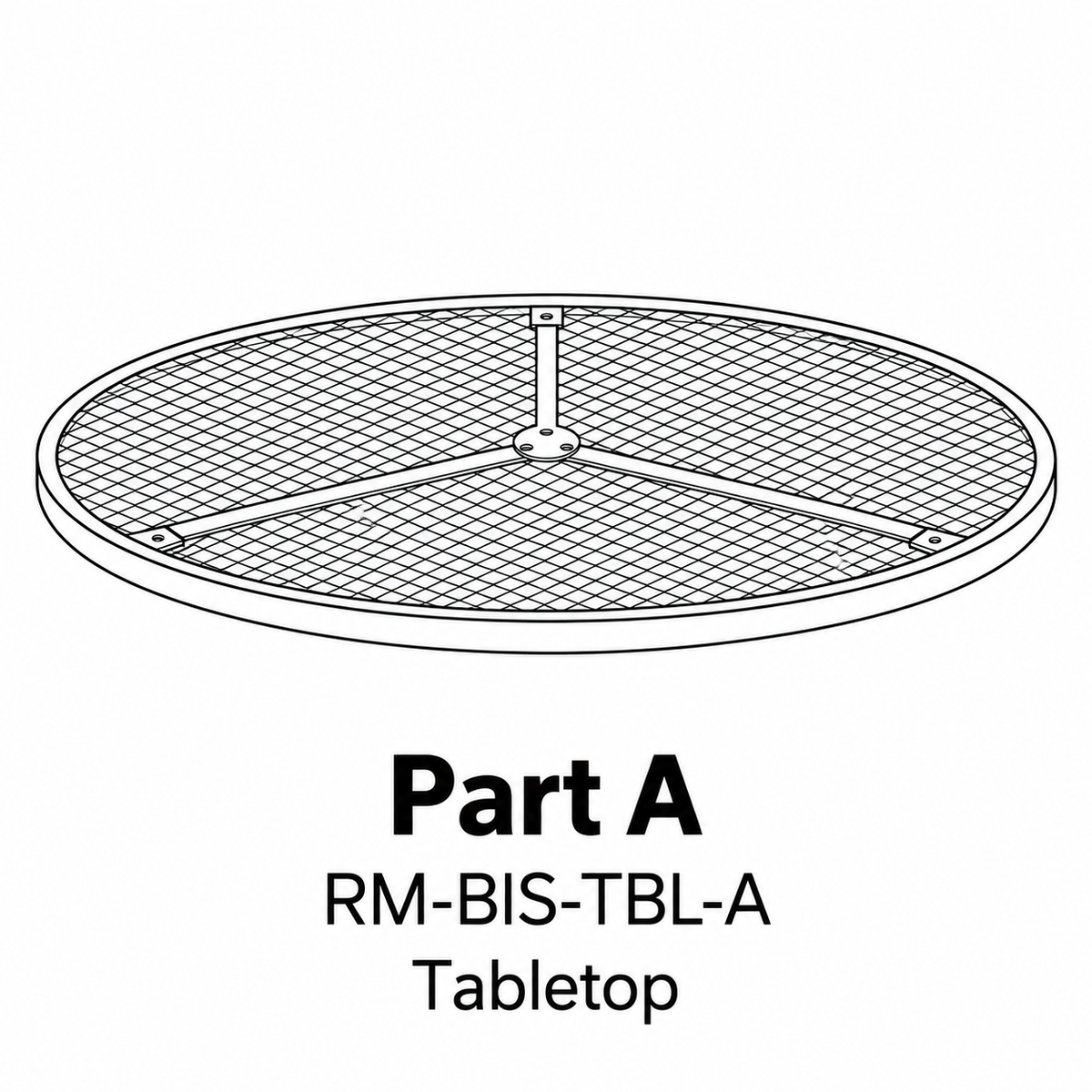 (RM-BIS-TBL) Rosemont 28" Bistro Table Replacement Parts - Inside Out Store