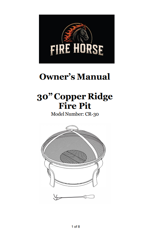 (CR-30) 30" Copper Ridge Fire Pit Replacement parts