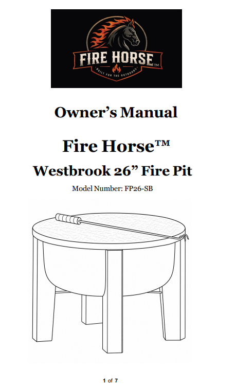 (FP26-SB) Westbrook 26" Fire Pit Replacement Parts