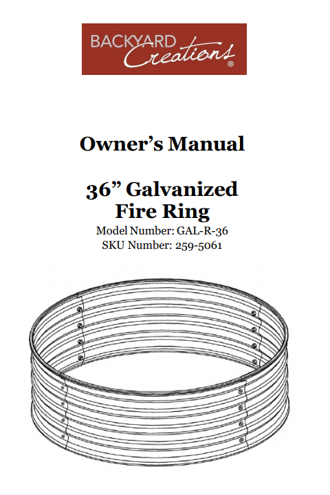 (GAL-R-36) 36" Galvanized Fire Ring
