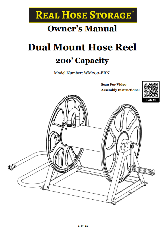 (WM-KD-BRN) Wall Mount Hose Reel - Brown Replacement Parts