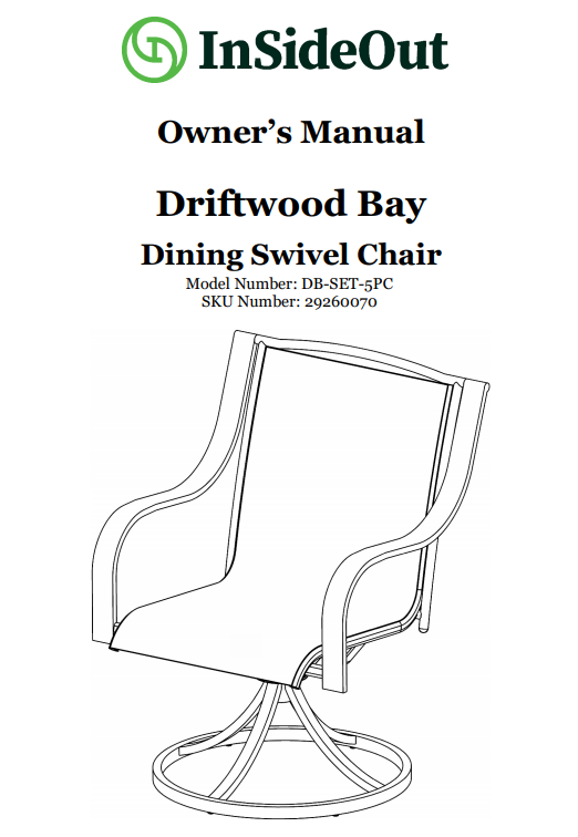 (DB-CH) Driftwood Bay Dinning Swivel Chair Replacement Parts
