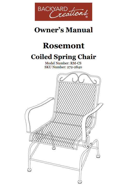 (HAM-CS) Hamilton & (RM-CS) Rosemont Coil Spring Chair Replacement Parts