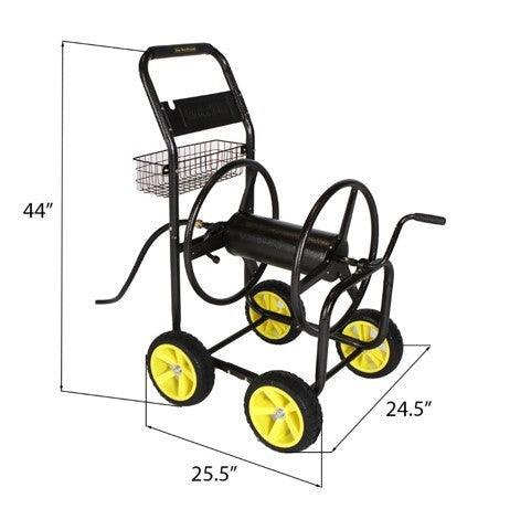 Heavy duty hose reel cart with wheels