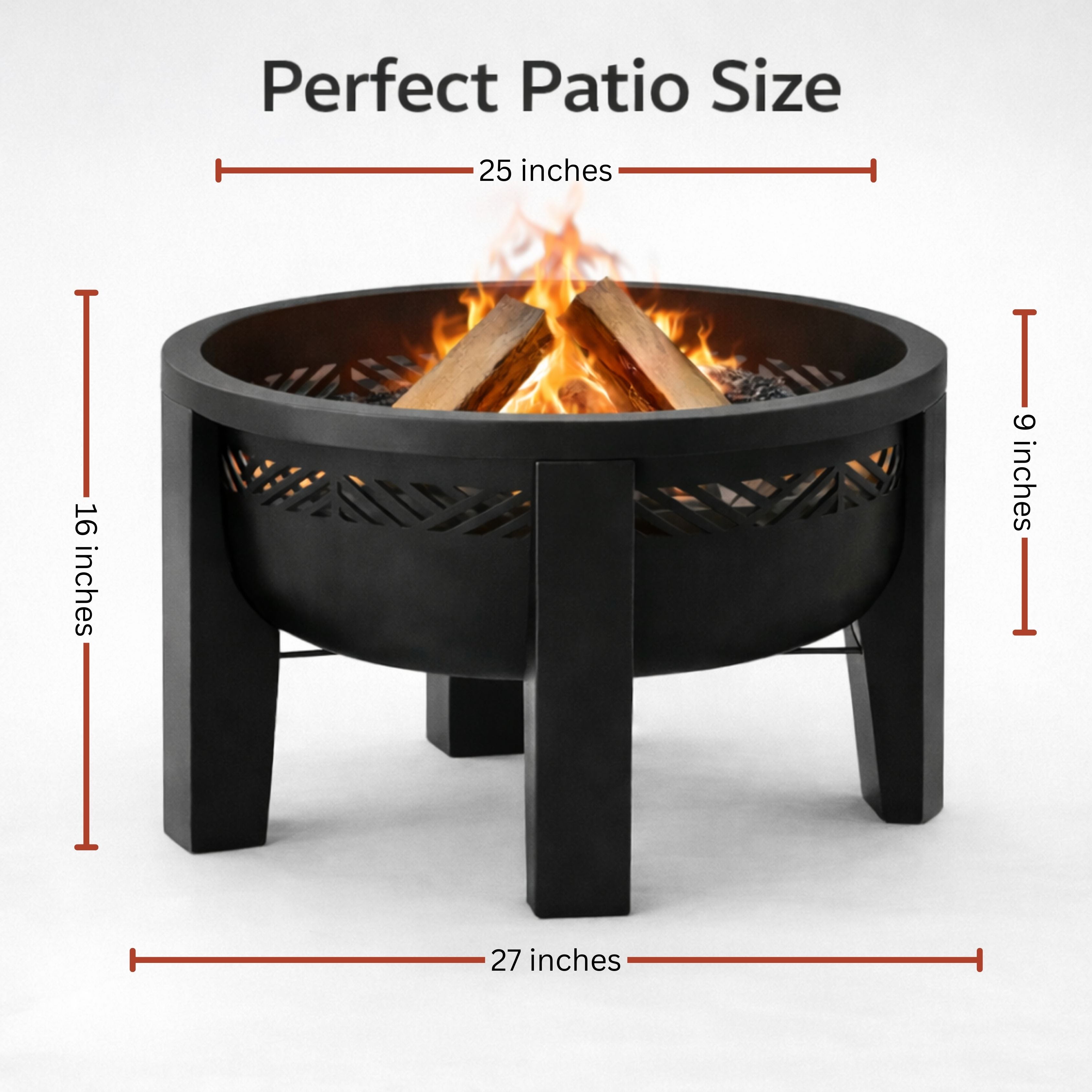 backyard wood burning fire pit with tabletop lid
