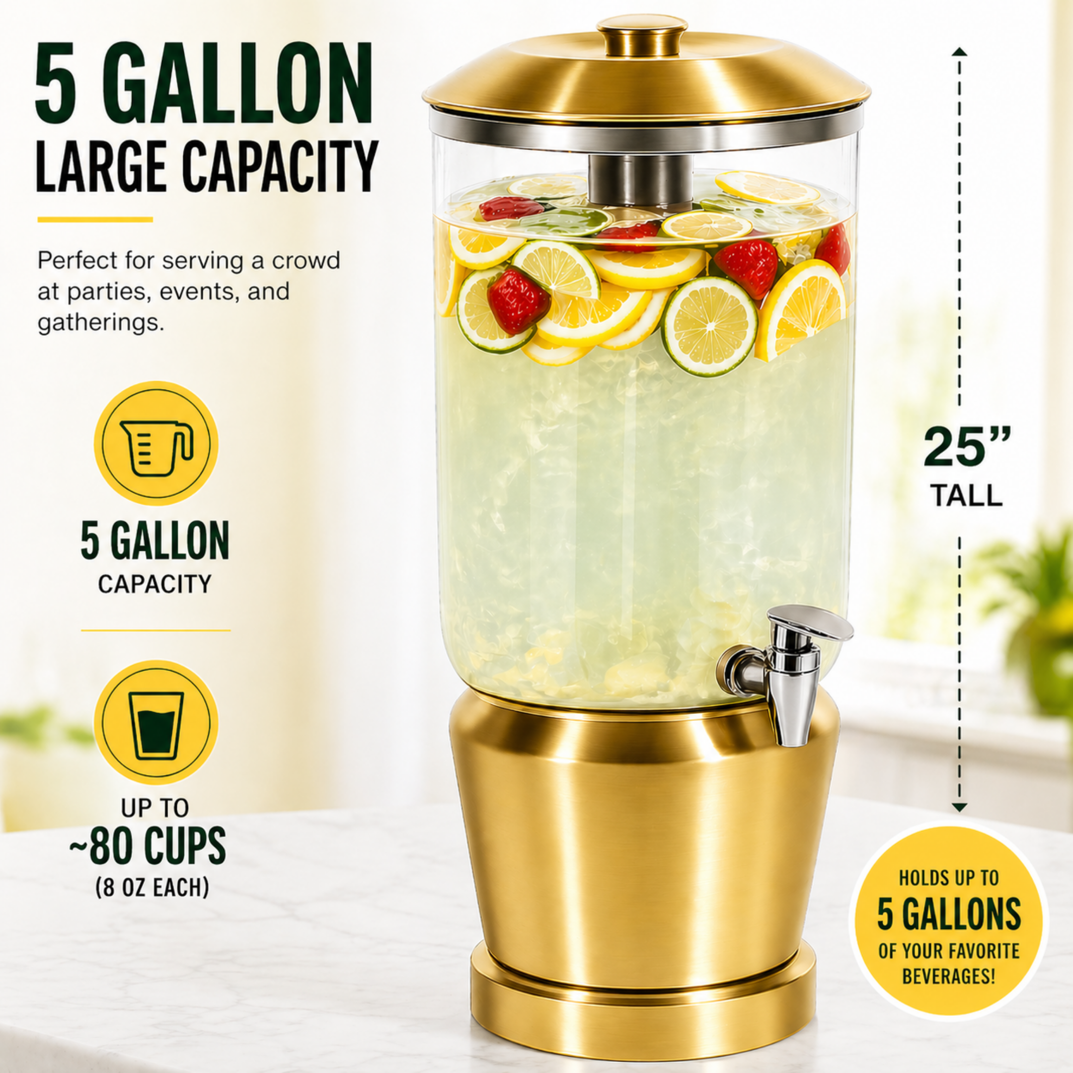 Beverage dispenser for backyard parties and lemonade stand