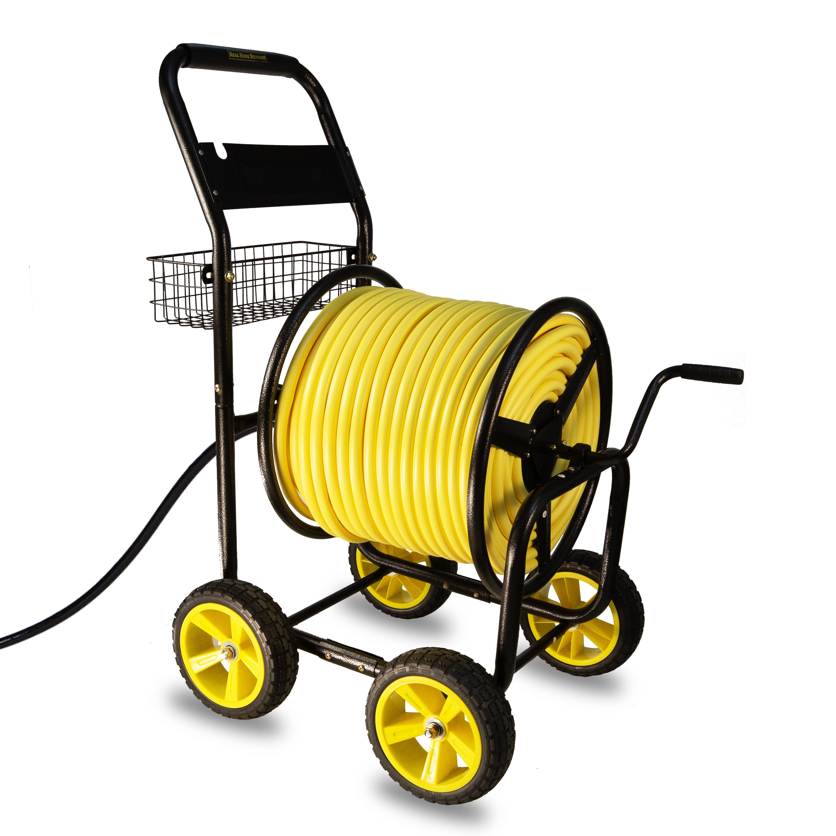 Heavy duty hose reel cart with wheels