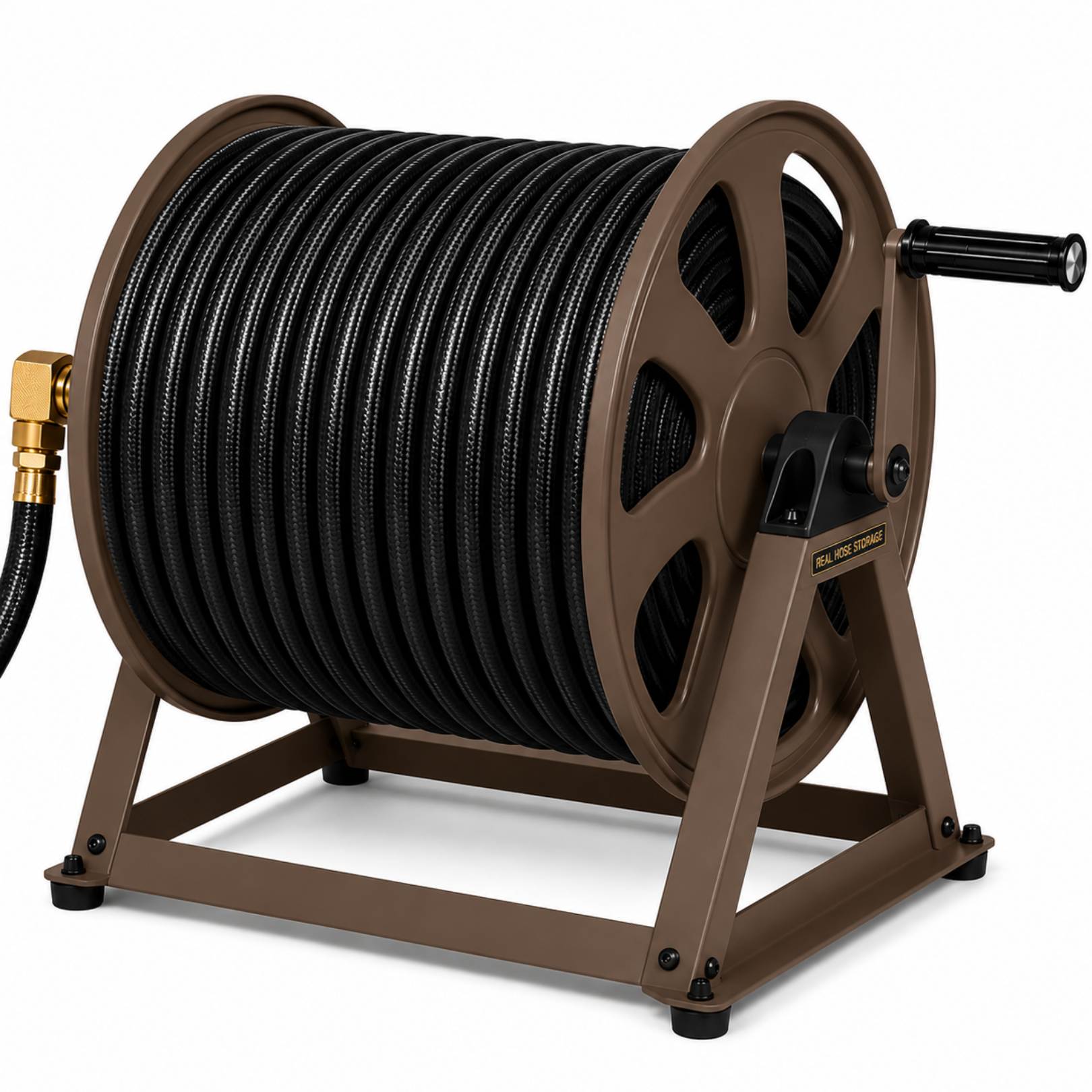 Dual Wall or Floor Hose Reel Mount - 200ft Hose Capacity - Inside Out Store