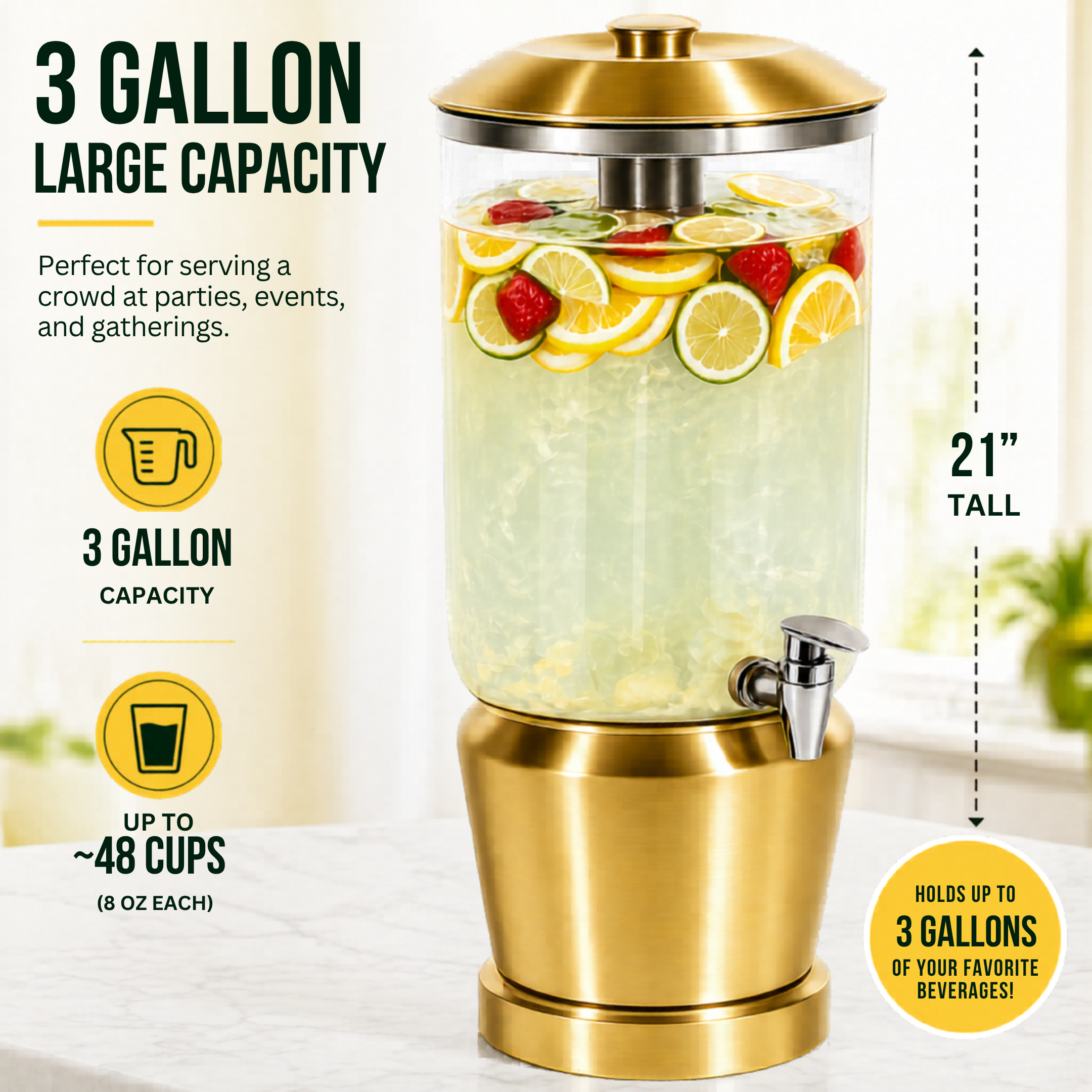 Beverage dispenser for backyard parties and lemonade stand