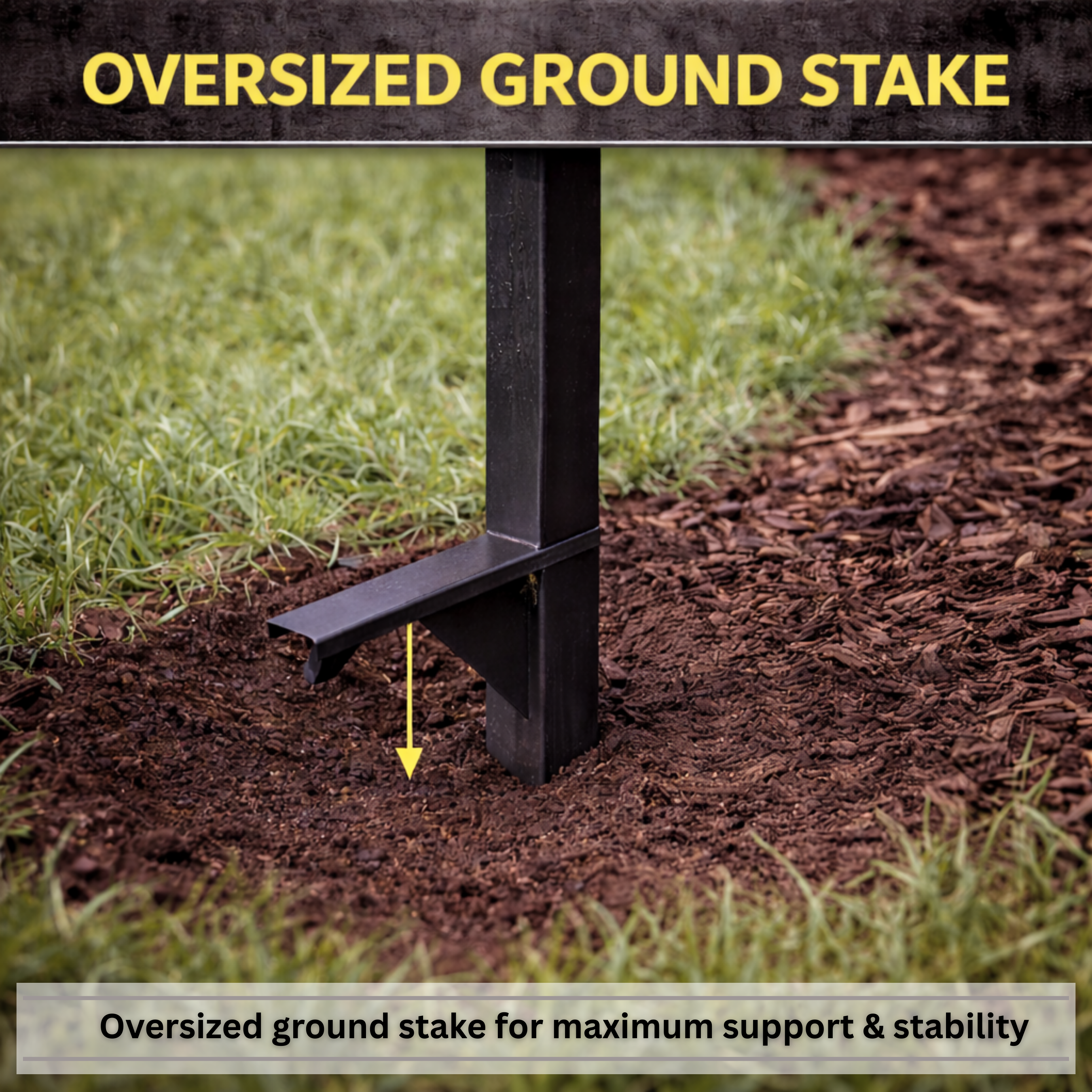 Steel garden hose hanger with post designed for organized storage of 125 ft hose