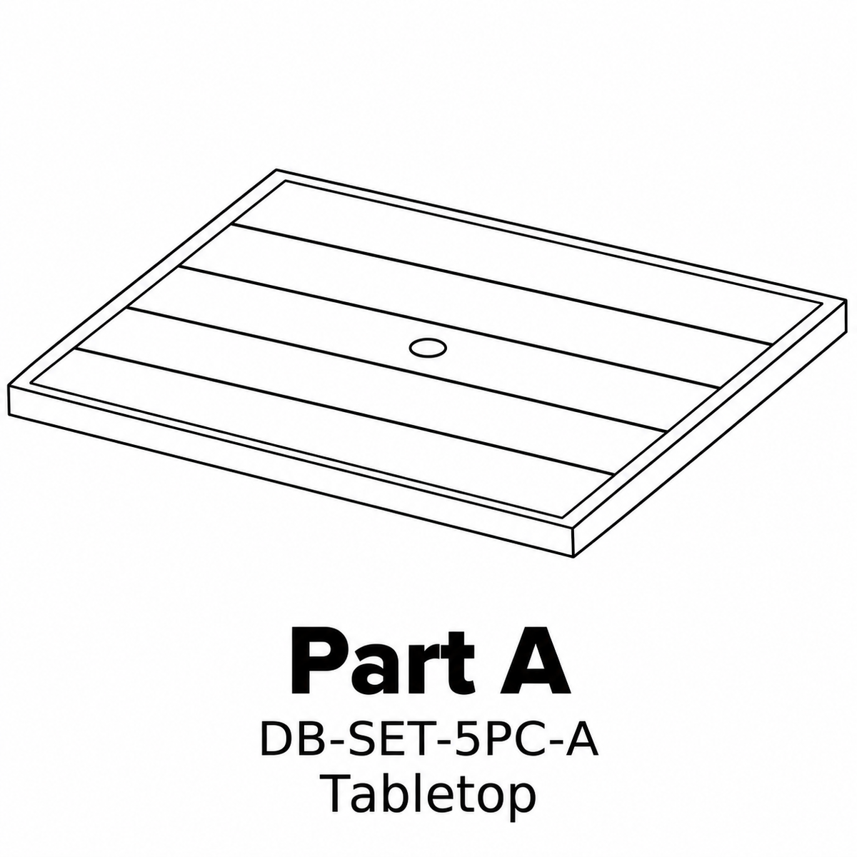 (DB-TBL) Driftwood Bay 46" Dinning Table Replacement Parts - Inside Out Store