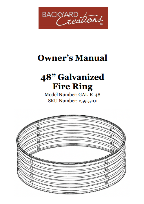 (GAL-R-48) 48" Galvanized Fire Ring Replacement parts