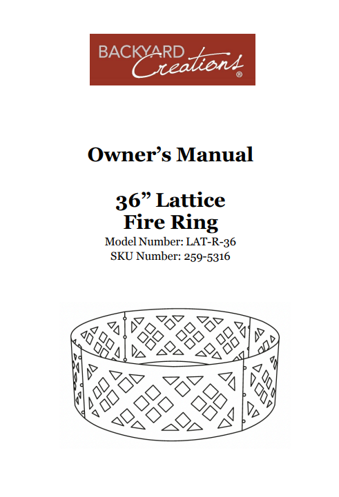 (LAT-R-36) 36" Lattice Fire Ring Replacement Parts