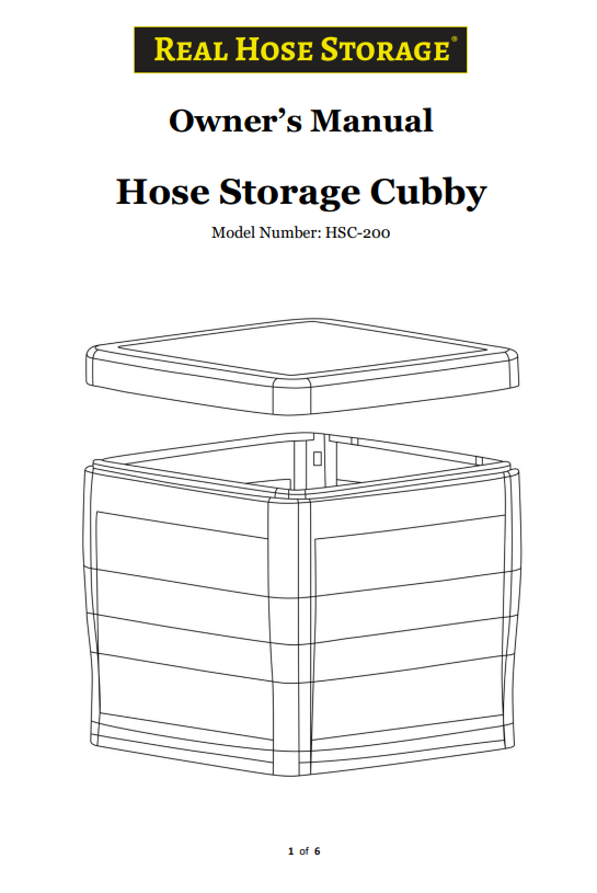 (HSC-200) Hose Storage Cubby - 200ft Lightweight Hose capacity Replacement Parts