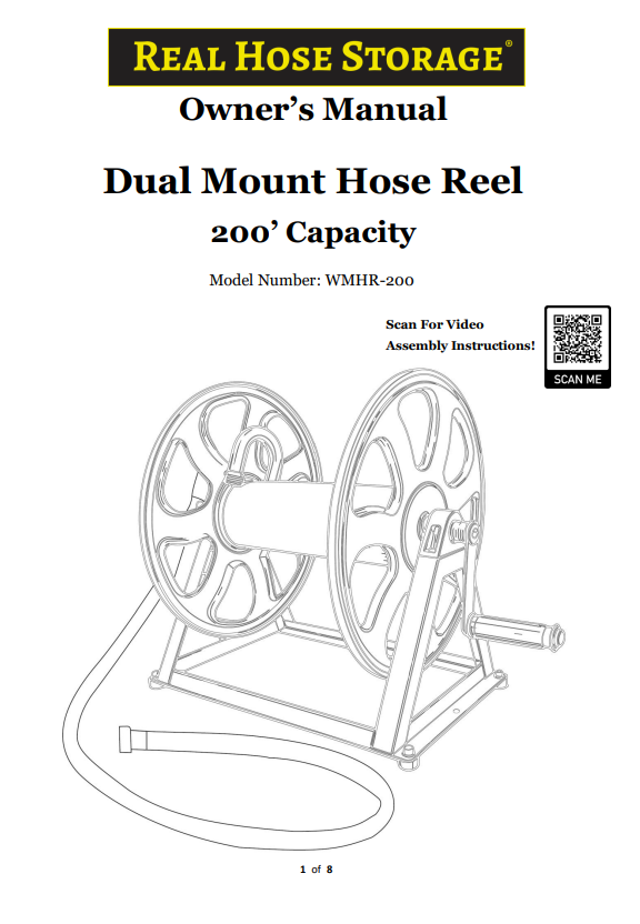 (WMHR-200) Wall Mount Hose Reel - Black Replacement Parts