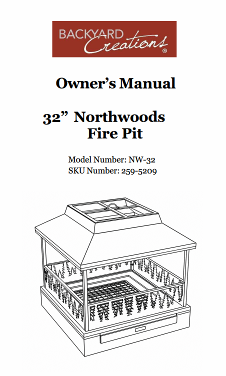 (NW-32) 32" Northwoods Fire Pit Replacements Parts - Inside Out Store