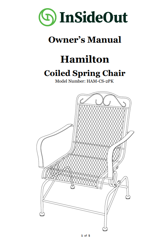(HAM-CS) Hamilton & (RM-CS) Rosemont Coil Spring Chair Replacement Parts
