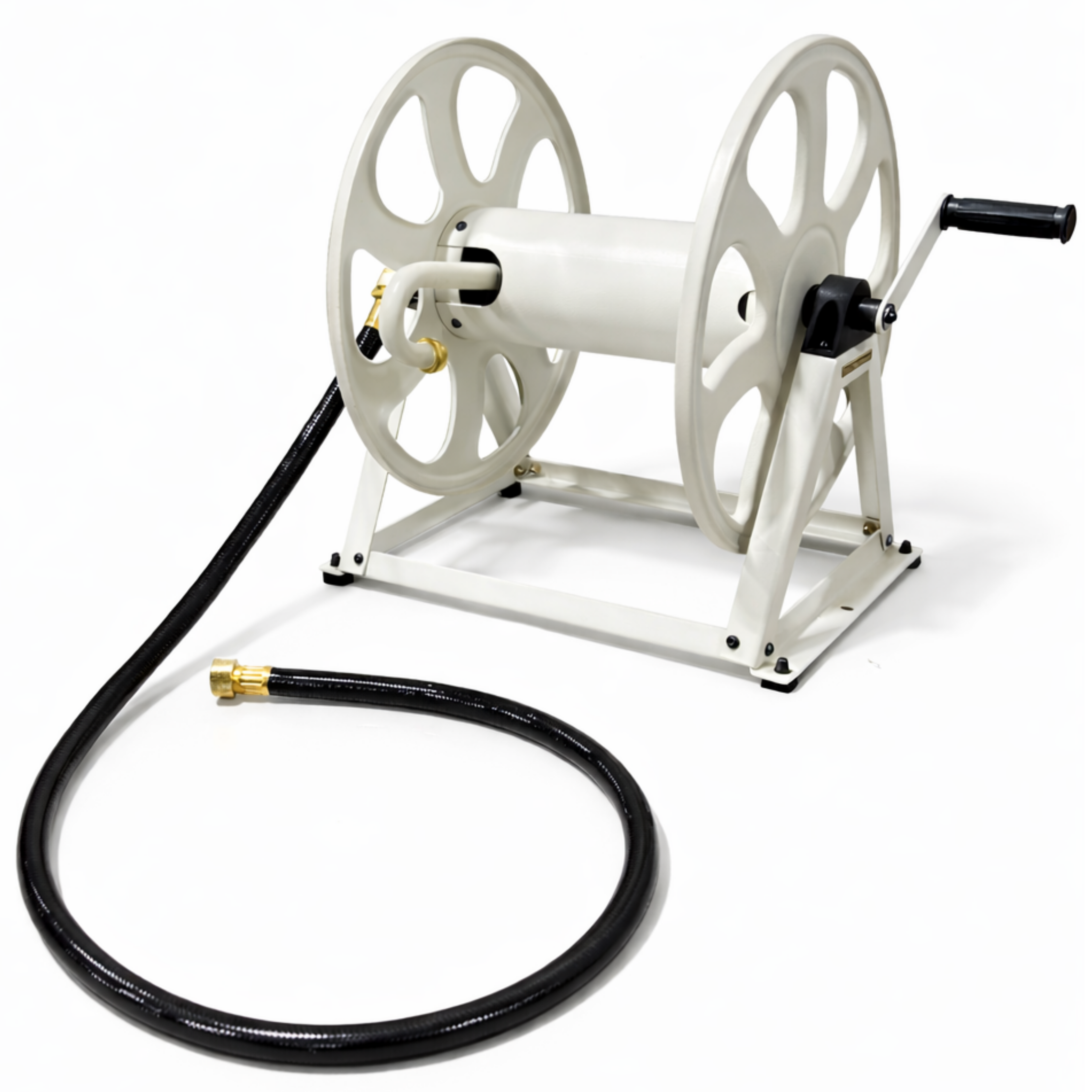 Dual Wall or Floor Hose Reel Mount - 200ft Hose Capacity - Inside Out Store