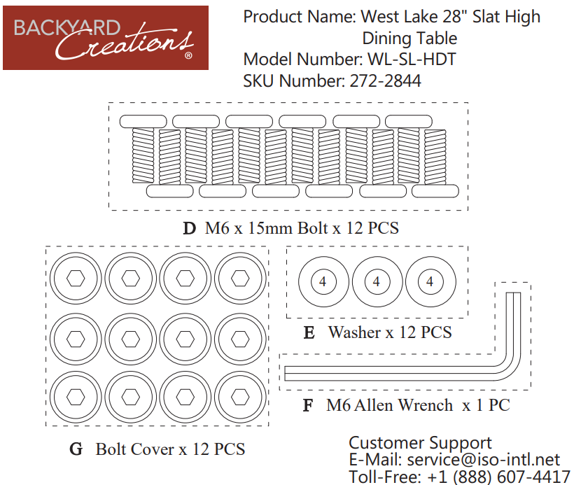 West Lake 28” Slat High Dining Table - Inside Out Store